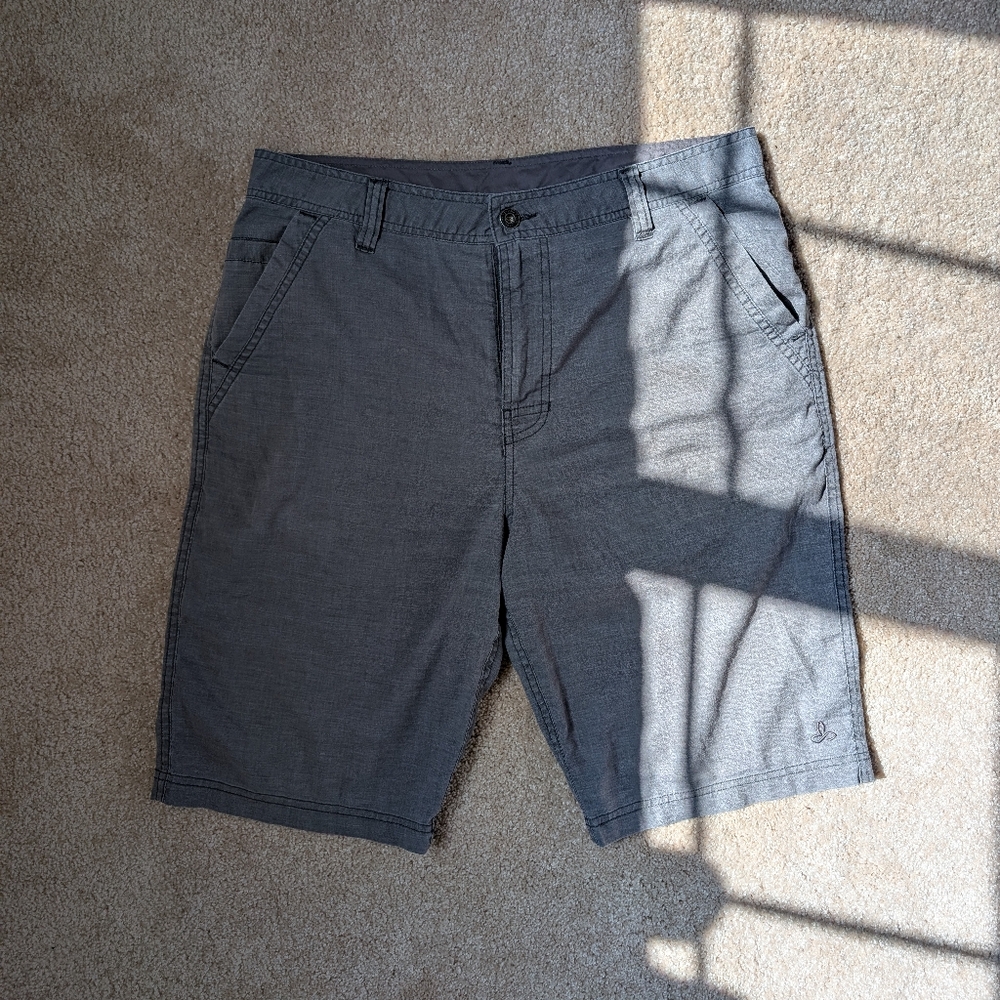 PrAna Furrow Gray Hemp Blend Hiking Outdoor Gorpcore Casual Shorts